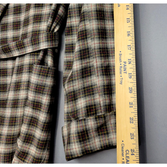 Vintage Saks Fifth Avenue Robe Men's Medium Plaid Viyella Belted Sleepwear - Picture 10 of 12